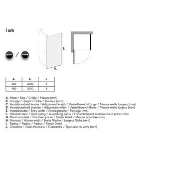 Sealskin Douchecabine met Swingdeur I AM 90x200cm Chroom Sealskin Douchecabine Met Swingdeur I AM 90x200cm Chroom -Badkamerwinkel Voor Thuis 123 3210