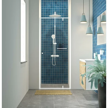 Sealskin Contour Draaideur voor nis 90x200 cm, 6 mm helder veiligheidsglas met antikalklaag Mat wit Sealskin Contour Draaideur Voor Nis 90x200 Cm, 6 Mm Helder Veiligheidsglas Met Antikalklaag Mat Wit -Badkamerwinkel Voor Thuis 123 3218