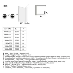Sealskin Inloopdouche I AM A1 100x200 Cm Zwart -Badkamerwinkel Voor Thuis 123 3263