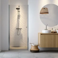 Badkamerwinkel Voor Thuis 13 Sealskin Douchedeur Nis Hooked 100x200cm Hoogglans Aluminium