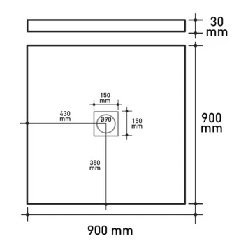Van Marcke Krypton douchebak in polybeton steenimitatie crème 90x90 Van Marcke Krypton Douchebak In Polybeton Steenimitatie Crème 90x90 -Badkamerwinkel Voor Thuis 123 3502