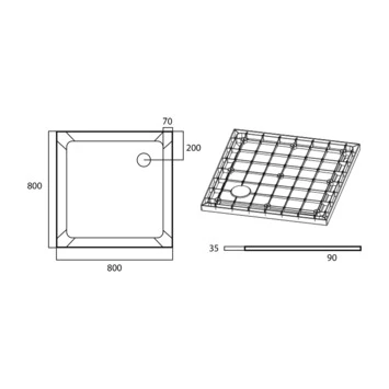 Van Marcke Helion douchebak in kunststofcomposiet wit 80x80 Van Marcke Helion Douchebak In Kunststofcomposiet Wit 80x80 -Badkamerwinkel Voor Thuis 123 3514
