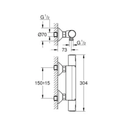 Grohe Thermostatische Douchekraan Precision Start Chroom 15 Cm -Badkamerwinkel Voor Thuis 123 355