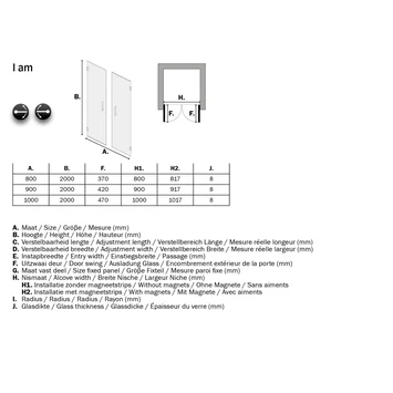 Sealskin Pendeldeur voor Nis I AM 80x200 cm Zwart Sealskin Pendeldeur Voor Nis I AM 80x200 Cm Zwart -Badkamerwinkel Voor Thuis 123 3660