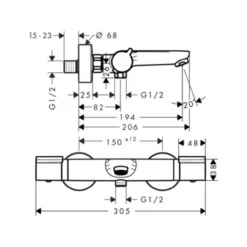 Hansgrohe Thermostatische Badkraan Versostat2 Chroom 15 Cm 2 Hansgrohe Thermostatische Badkraan Versostat2 Chroom 15 Cm -Badkamerwinkel Voor Thuis 123 372