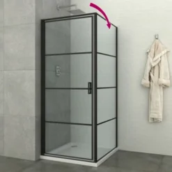 Allibert Douchewand Loft Game 90x200cm Zwart Gestreept