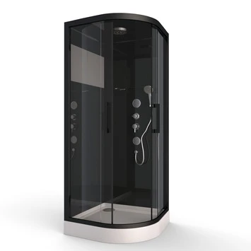 Aurlane Douchecabine met Schuifdeur Black Mirror 2 Kwartrond Zwart 90x90 cm Aurlane Douchecabine Met Schuifdeur Black Mirror 2 Kwartrond Zwart 90x90 Cm -Badkamerwinkel Voor Thuis 123 3786