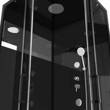 Aurlane Douchecabine met Schuifdeur Black Mirror 2 Kwartrond Zwart 90x90 cm Aurlane Douchecabine Met Schuifdeur Black Mirror 2 Kwartrond Zwart 90x90 Cm -Badkamerwinkel Voor Thuis 123 3787