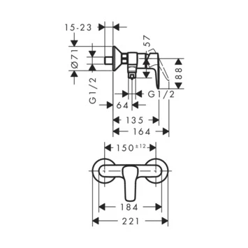 Hansgrohe Mysport douchekraan eengreeps Hansgrohe Mysport Douchekraan Eengreeps -Badkamerwinkel Voor Thuis 123 379