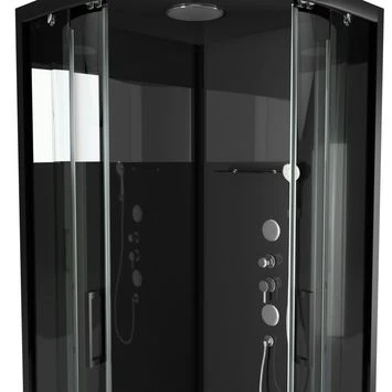 Aurlane Douchecabine met Schuifdeur Black Mirror 2 Kwartrond Zwart 90x90 cm Aurlane Douchecabine Met Schuifdeur Black Mirror 2 Kwartrond Zwart 90x90 Cm -Badkamerwinkel Voor Thuis 123 3790