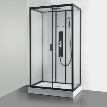 Allibert douchecabine Uyuni wandmodel 80x120cm zwart Allibert Douchecabine Uyuni Wandmodel 80x120cm Zwart -Badkamerwinkel Voor Thuis 123 3804