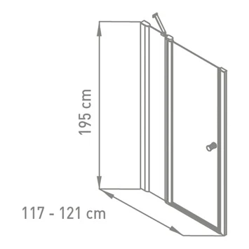 Van Marcke Hoover douchewand draaideur 120x195 Van Marcke Hoover Douchewand Draaideur 120x195 -Badkamerwinkel Voor Thuis 123 3821