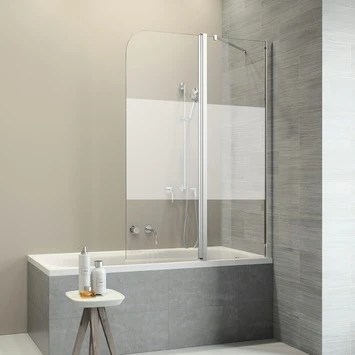 Sealskin Badwand Code R 2-delig 130x152 cm met Gesatineerde Band Sealskin Badwand Code R 2-delig 130x152 Cm Met Gesatineerde Band -Badkamerwinkel Voor Thuis 123 3966