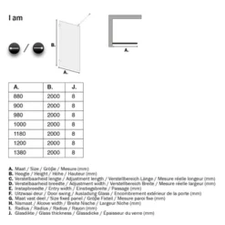 Sealskin Inloopdouche I AM A3 138x200 Cm RVS -Badkamerwinkel Voor Thuis 123 4045