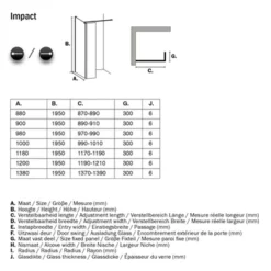 Sealskin Inloopdouche Impact A1 98x30x195 Cm Chroom -Badkamerwinkel Voor Thuis 123 4075