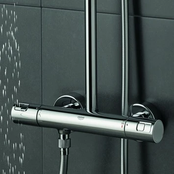 Grohe Regendouche Vitalio Joy Ø18 cm met Thermostatische Douchekraan Grohe Regendouche Vitalio Joy Ø18 Cm Met Thermostatische Douchekraan -Badkamerwinkel Voor Thuis 123 4171
