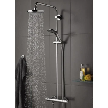 Grohe Regendouche Vitalio Joy Ø18 cm met Thermostatische Douchekraan Grohe Regendouche Vitalio Joy Ø18 Cm Met Thermostatische Douchekraan -Badkamerwinkel Voor Thuis 123 4172