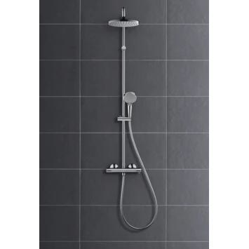 Hansgrohe douchesysteem Vernis Blend 200 met thermostaatkraan mat zwart Hansgrohe Douchesysteem Vernis Blend 200 Met Thermostaatkraan Mat Zwart -Badkamerwinkel Voor Thuis 123 4183