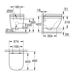 Grohe Wandcloset Ceramic Compact Verkort 3 Grohe Wandcloset Ceramic Compact Verkort -Badkamerwinkel Voor Thuis 123 422