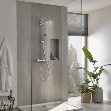 Grohe douchesysteem Vitalio joy 260 cooltouch met thermostaatkraan Quickfix chroom Grohe Douchesysteem Vitalio Joy 260 Cooltouch Met Thermostaatkraan Quickfix Chroom -Badkamerwinkel Voor Thuis 123 4262