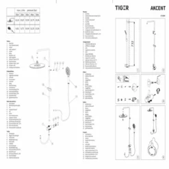 Tiger Regendoucheset Akcent Zwart Messing 8 Tiger Regendoucheset Akcent Zwart Messing -Badkamerwinkel Voor Thuis 123 4302