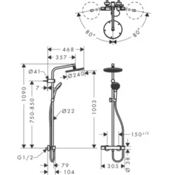 Hansgrohe Regendouche MySelect S 240 Rond Met Thermostatische Douchekraan En Handdouche 2 Hansgrohe Regendouche MySelect S 240 Rond Met Thermostatische Douchekraan En Handdouche -Badkamerwinkel Voor Thuis 123 4326