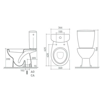 Van Marcke Carice Sphinx WC pack met Vloeraansluiting Van Marcke Carice Sphinx WC Pack Met Vloeraansluiting -Badkamerwinkel Voor Thuis 123 437