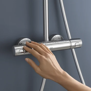 Grohe douchesysteem Vitalio joy 310 cooltouch met thermostaatkraan QuickFix chroom Grohe Douchesysteem Vitalio Joy 310 Cooltouch Met Thermostaatkraan QuickFix Chroom -Badkamerwinkel Voor Thuis 123 4416