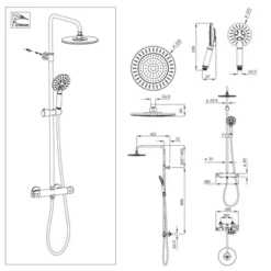 Tiger Regendoucheset Akcent Zwart/messing Incl Kraan En Handdouche Met 3 Straalstanden 7 Tiger Regendoucheset Akcent Zwart/messing Incl Kraan En Handdouche Met 3 Straalstanden -Badkamerwinkel Voor Thuis 123 4463