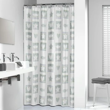 Sealskin Douchegordijn Chalk Grijs 180x200 cm Sealskin Douchegordijn Chalk Grijs 180x200 Cm -Badkamerwinkel Voor Thuis 123 4651