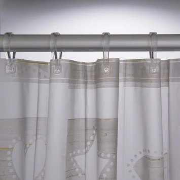 Sealskin Douchegordijn Chalk Grijs 180x200 cm Sealskin Douchegordijn Chalk Grijs 180x200 Cm -Badkamerwinkel Voor Thuis 123 4652