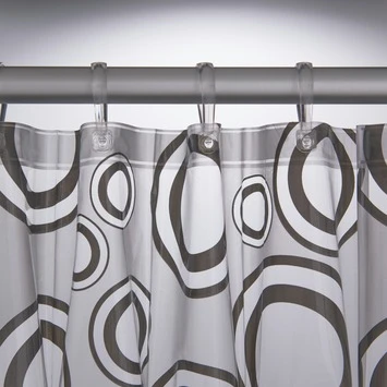 Sealskin Douchegordijn Circolo Grijs 180x200 cm Sealskin Douchegordijn Circolo Grijs 180x200 Cm -Badkamerwinkel Voor Thuis 123 4677