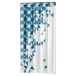 Sealskin Douchegordijn Tangram Blauw 200x180 Cm