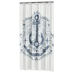 Sealskin Douchegordijn Anchor Blauw 180x200 Cm