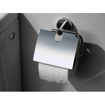 Haceka Toiletrolhouder Kosmos Tec met Klep Chroom Haceka Toiletrolhouder Kosmos Tec Met Klep Chroom -Badkamerwinkel Voor Thuis 123 4812