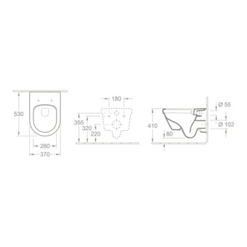Villeroy & Boch wandcloset zonder spoelrand Villeroy & Boch Wandcloset Zonder Spoelrand -Badkamerwinkel Voor Thuis 123 488