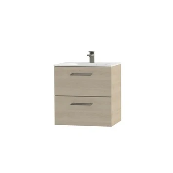 Tiger Studio badkamermeubel 60 cm naturel eiken met wastafel polybeton mat wit greep rvs afgerond Tiger Studio Badkamermeubel 60 Cm Naturel Eiken Met Wastafel Polybeton Mat Wit Greep Rvs Afgerond -Badkamerwinkel Voor Thuis 123 499