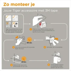 Tiger Tune Toiletrolhouder Met Klep Geborsteld RVS/mat Zwart -Badkamerwinkel Voor Thuis 123 5012