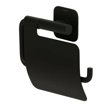 Tiger toiletrolhouder Colar met klep zwart Tiger Toiletrolhouder Colar Met Klep Zwart -Badkamerwinkel Voor Thuis 123 5050