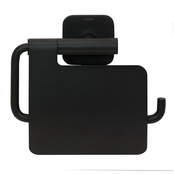 Tiger toiletrolhouder Colar met klep zwart Tiger Toiletrolhouder Colar Met Klep Zwart -Badkamerwinkel Voor Thuis 123 5051