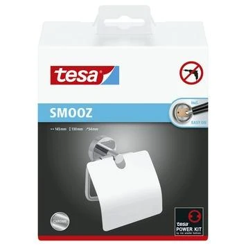 Tesa Toiletrolhouder Smooz met Deksel Tesa Toiletrolhouder Smooz Met Deksel -Badkamerwinkel Voor Thuis 123 5123