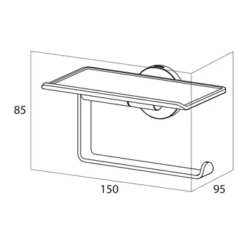 Tiger Toiletrolhouder Noon Met Planchet Zwart -Badkamerwinkel Voor Thuis 123 5240