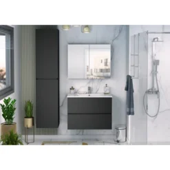 Atlantic By Allibert Badmeubelset Donna 80 Cm Mat Zwart -Badkamerwinkel Voor Thuis 123 538