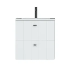 Tiger Maryport Badkamermeubelset 60 Cm Mat Wit Met Wit Glanzende Polybeton Wastafel En Matzwarte Grepen 2 Tiger Maryport Badkamermeubelset 60 Cm Mat Wit Met Wit Glanzende Polybeton Wastafel En Matzwarte Grepen -Badkamerwinkel Voor Thuis 123 541