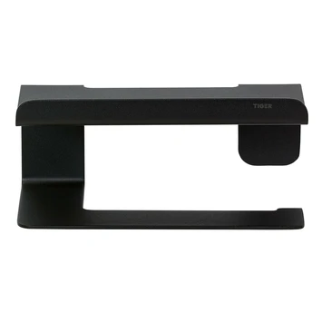 Tiger Colar Toiletrolhouder met planchet Zwart Tiger Colar Toiletrolhouder Met Planchet Zwart -Badkamerwinkel Voor Thuis 123 5432