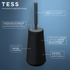 Tiger Toiletborstelhouder TESS Met Swoop Borstel Flexibel Zwart/antraciet 7 Tiger Toiletborstelhouder TESS Met Swoop Borstel Flexibel Zwart/antraciet -Badkamerwinkel Voor Thuis 123 5474