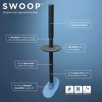 Tiger Toiletborstelhouder TESS met Swoop borstel flexibel zwart/antraciet Tiger Toiletborstelhouder TESS Met Swoop Borstel Flexibel Zwart/antraciet -Badkamerwinkel Voor Thuis 123 5475
