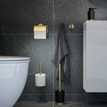 TIGER WC-BORSTELHOUDER TUNE VRIJSTAAND MESSING ZWART TIGER WC-BORSTELHOUDER TUNE VRIJSTAAND MESSING ZWART -Badkamerwinkel Voor Thuis 123 5539