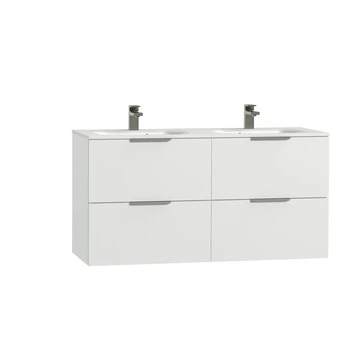 Tiger badkamermeubel Studio 120cm hoogglans wit met platte RVS greep Tiger Badkamermeubel Studio 120cm Hoogglans Wit Met Platte RVS Greep -Badkamerwinkel Voor Thuis 123 555