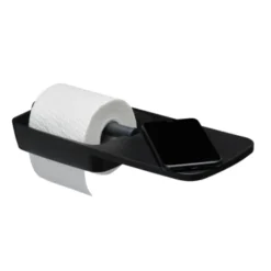 Tiger Toiletrolhouder TESS Met Planchet Zwart/antraciet